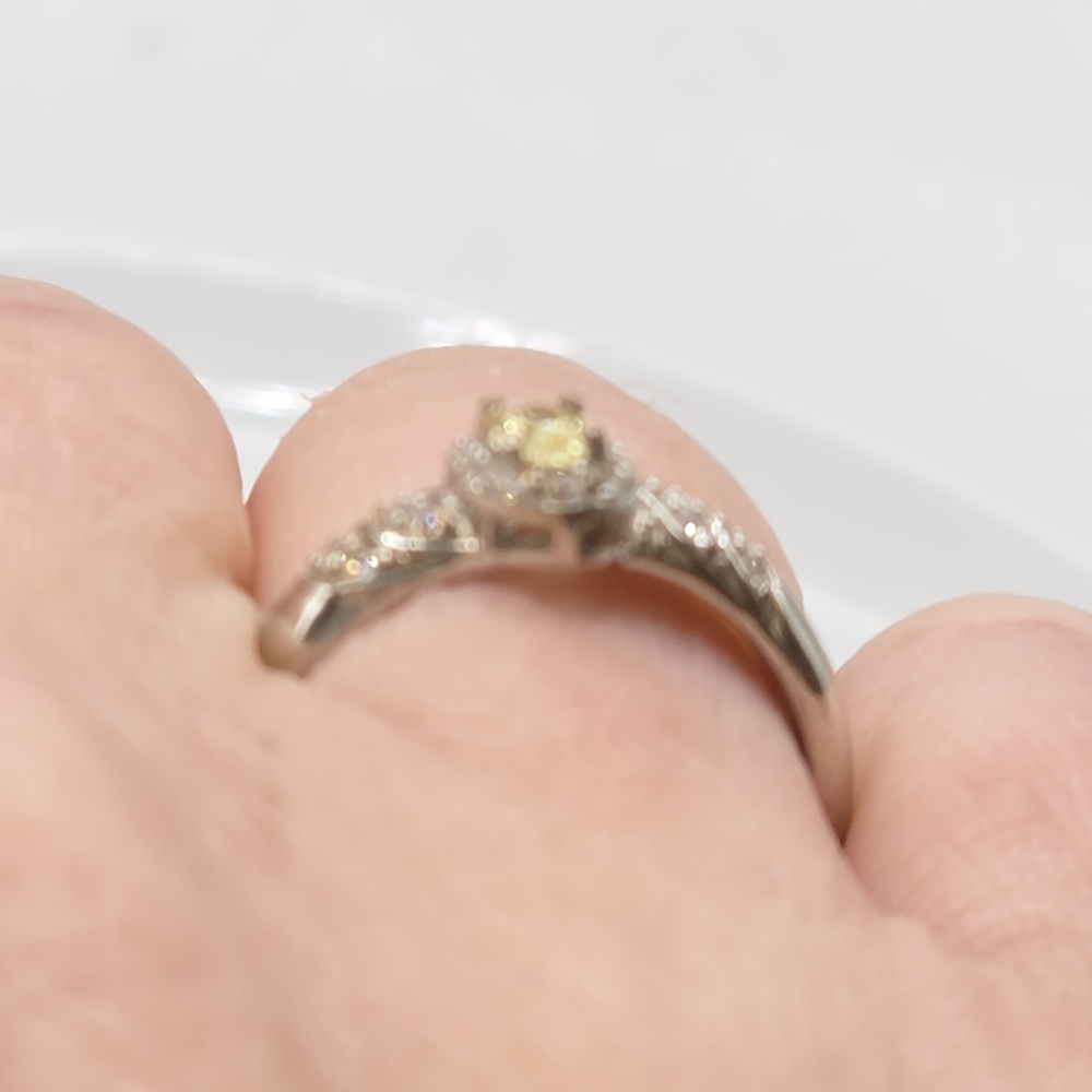NWOT Striking Genuine Golden Apatite And White Zircon Ring - Picture 5 of 7